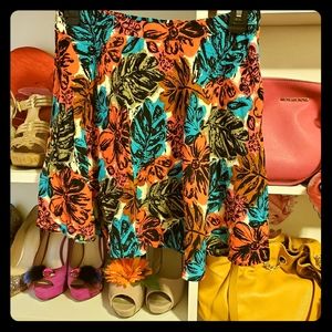 Forever 21 Coral blue Print Skirt